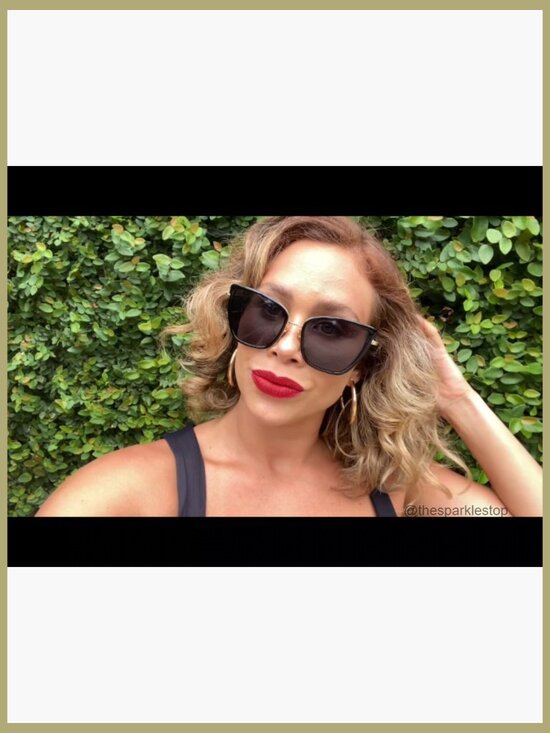 Metal Frame Oversized Cat Eye Sunglasses UV400 Protection